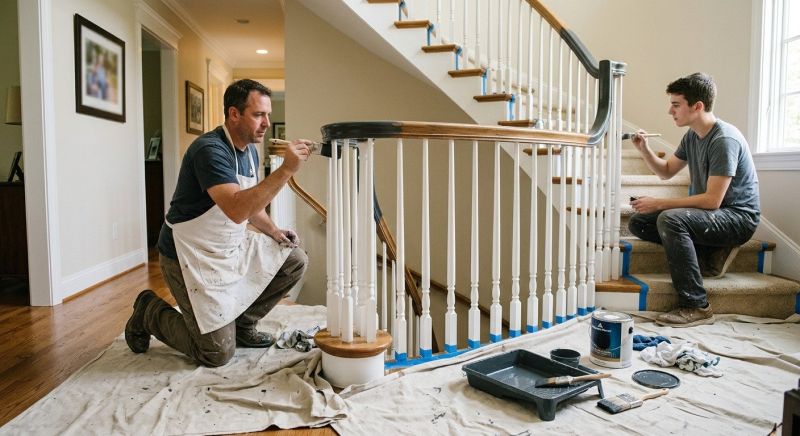 Indoor Staircase Painting in Waco, TX